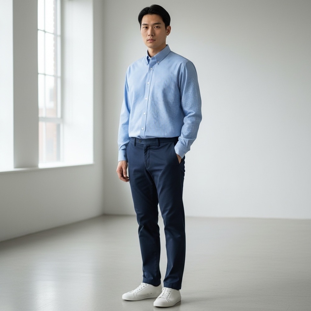 Izod Light Blue Casual Button Down Shirt